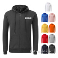 Con cappuccio con zip pullover unisex con logo personalizzato